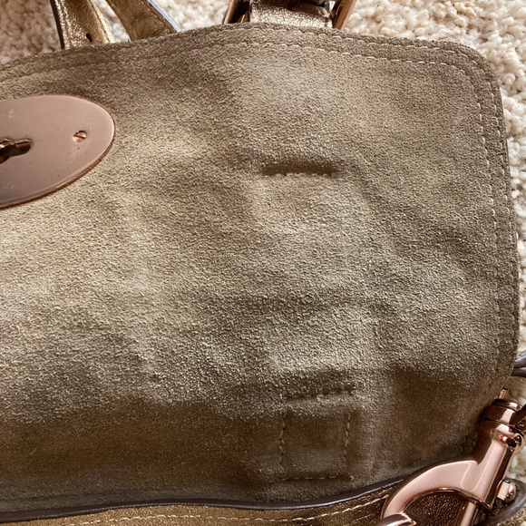 Mulberry Metallic Rose Gold Leather Alexa Satchel Crossbody Bag - Picture 16 of 16